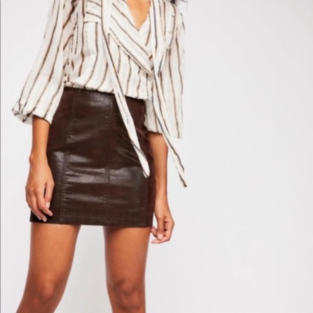 FREE PEOPLE LEATHER SKIRT